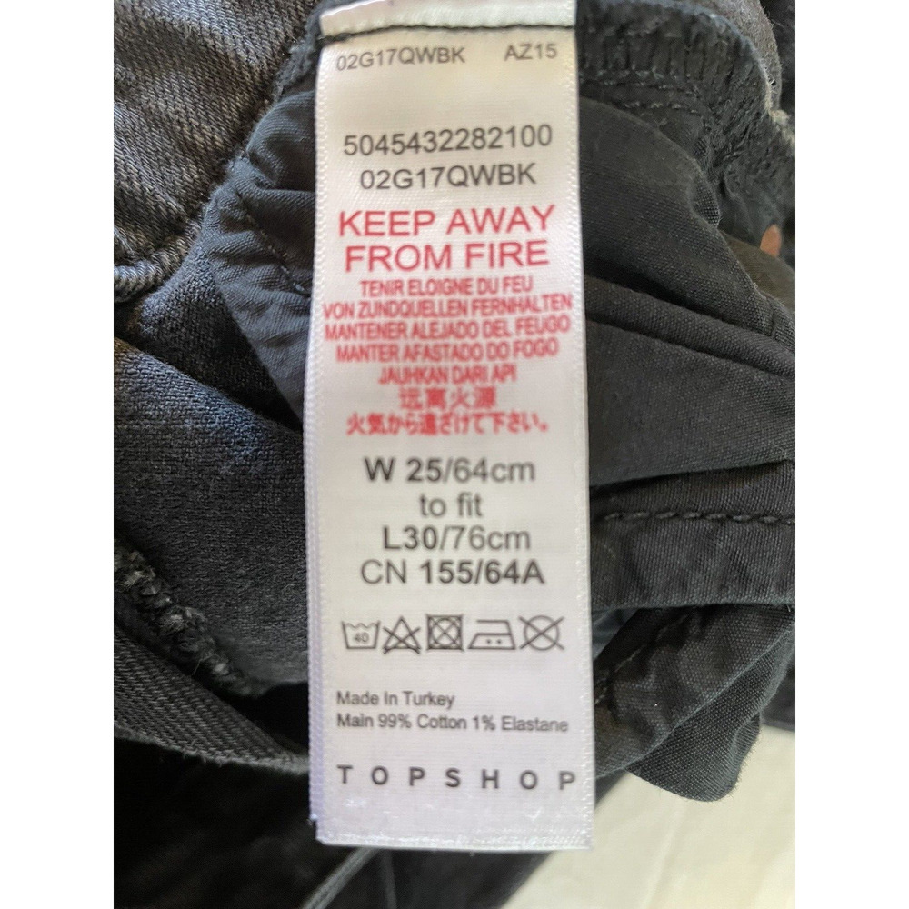 Topshop Ripped Destroyed Faded Black Straight Leg Jeans - Picture 9 of 9
